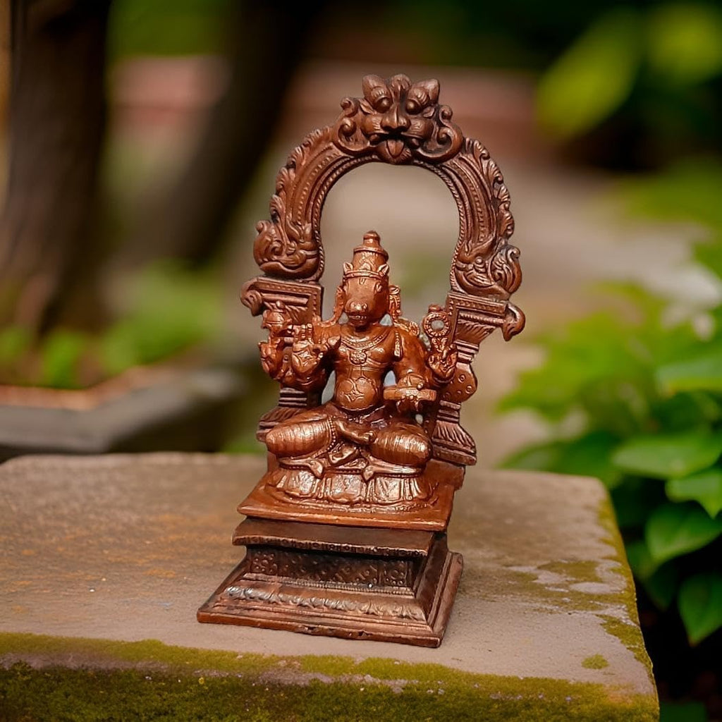 Brown Copper Handmade Varahar With Prabhavalli 490 Gram, 4.7 Inches, Pack Of 2 Piece