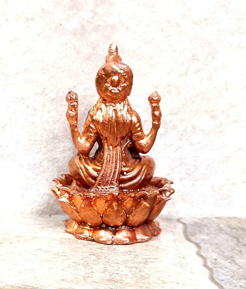 Brown Copper Idols Of Maha Lakshmi, 2.8 Inches, 248G, Handmade, Pack Of 1 Piece