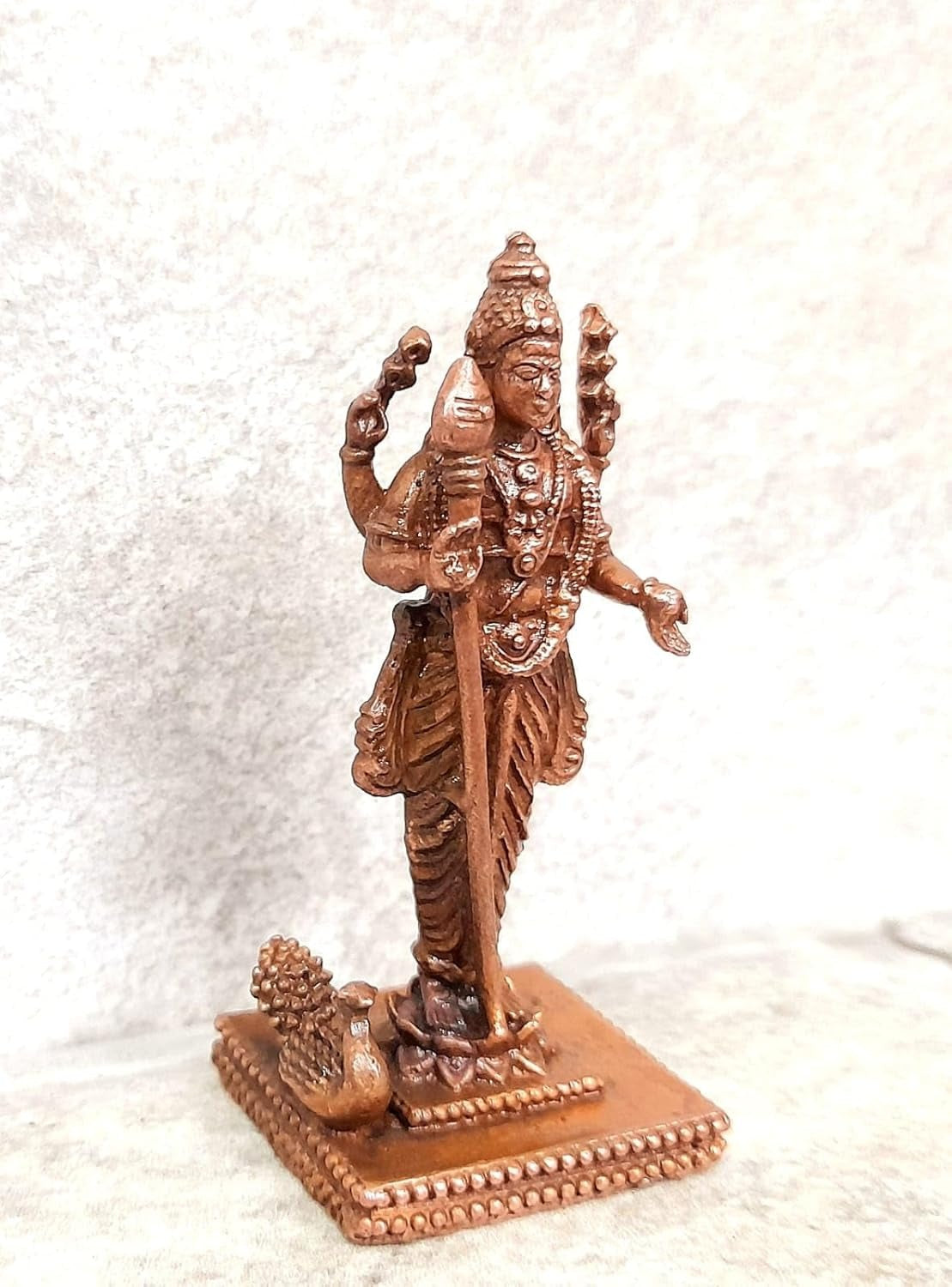 Brown Copper Idols Of Murugan, 2.3 Inches, 56G Handmade Pack Of 1 Piece