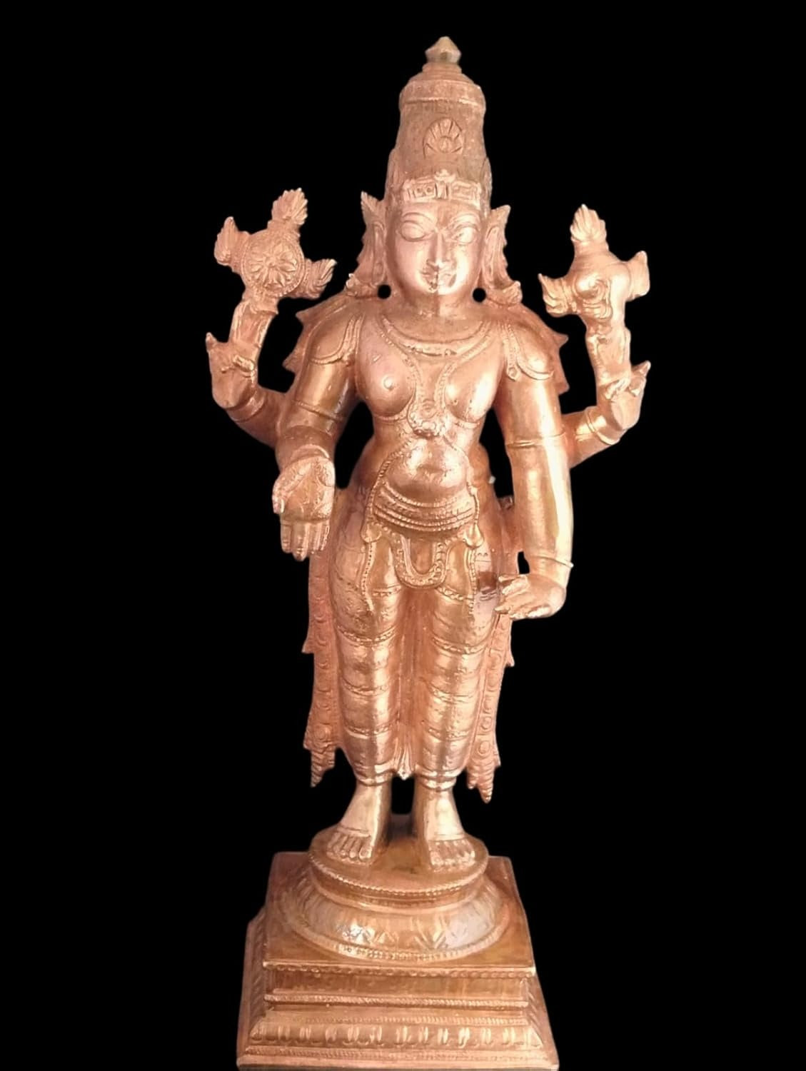 Brown Copper Idols Srinivasa Perumal 6 Inches, 760 Garm Pack Of 1 Piece