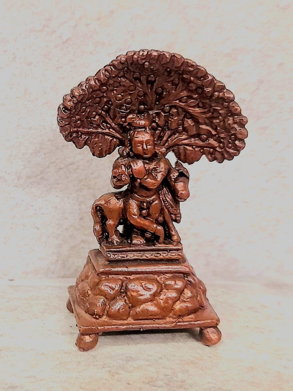 Brown Copper Idols Of God Krishna, Height 4.8 Cm, 36 Gram, Handmade, Pack Of 1 Piece