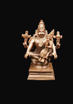 Brownish-Orange Copper Idols Of God Lakshmi Narasimhar, 4.3 Inches, 730Grams, Patina Antique Finish, Pack Of 1 Piece