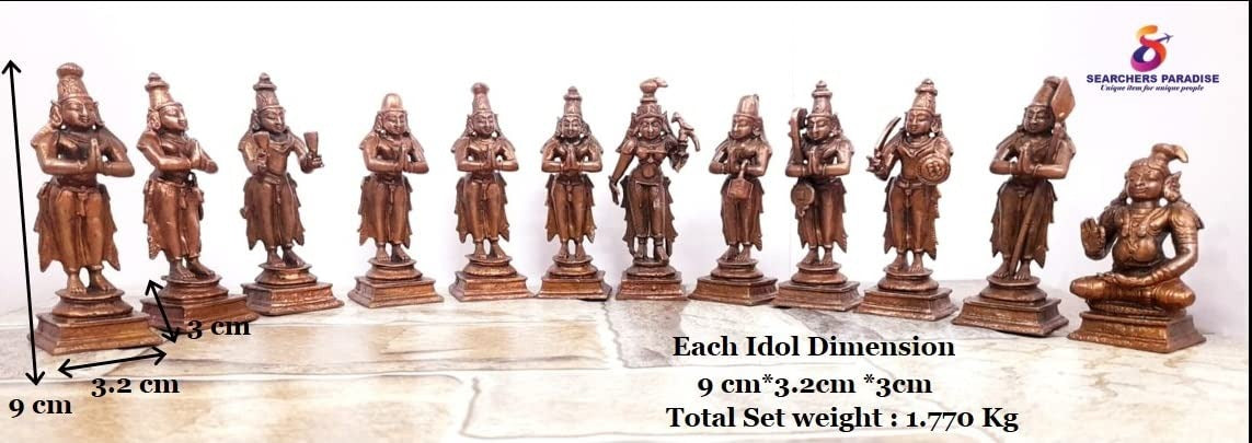 Brownish-Orange Copper Idols Of God Alwars Combo, 1.770 Kg, Patina Antique Finish, Pack Of 1 Piece