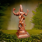 Brownish-Orange Copper Idols Of God Natarajar, 6 Inches, 480G, Patina Antique Finish, Pack Of 1 Piece