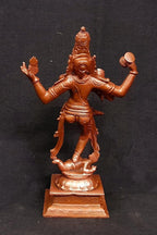 Brownish-Orange Copper Idols Of God Natarajar, 6 Inches, 480G, Patina Antique Finish, Pack Of 1 Piece