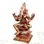 Brownish-Orange Copper Idols Of God Ganesh By Unikraf , 4.5 Inch, 778 Gram, Patina Antique Finish, Pack Of 1 Piece