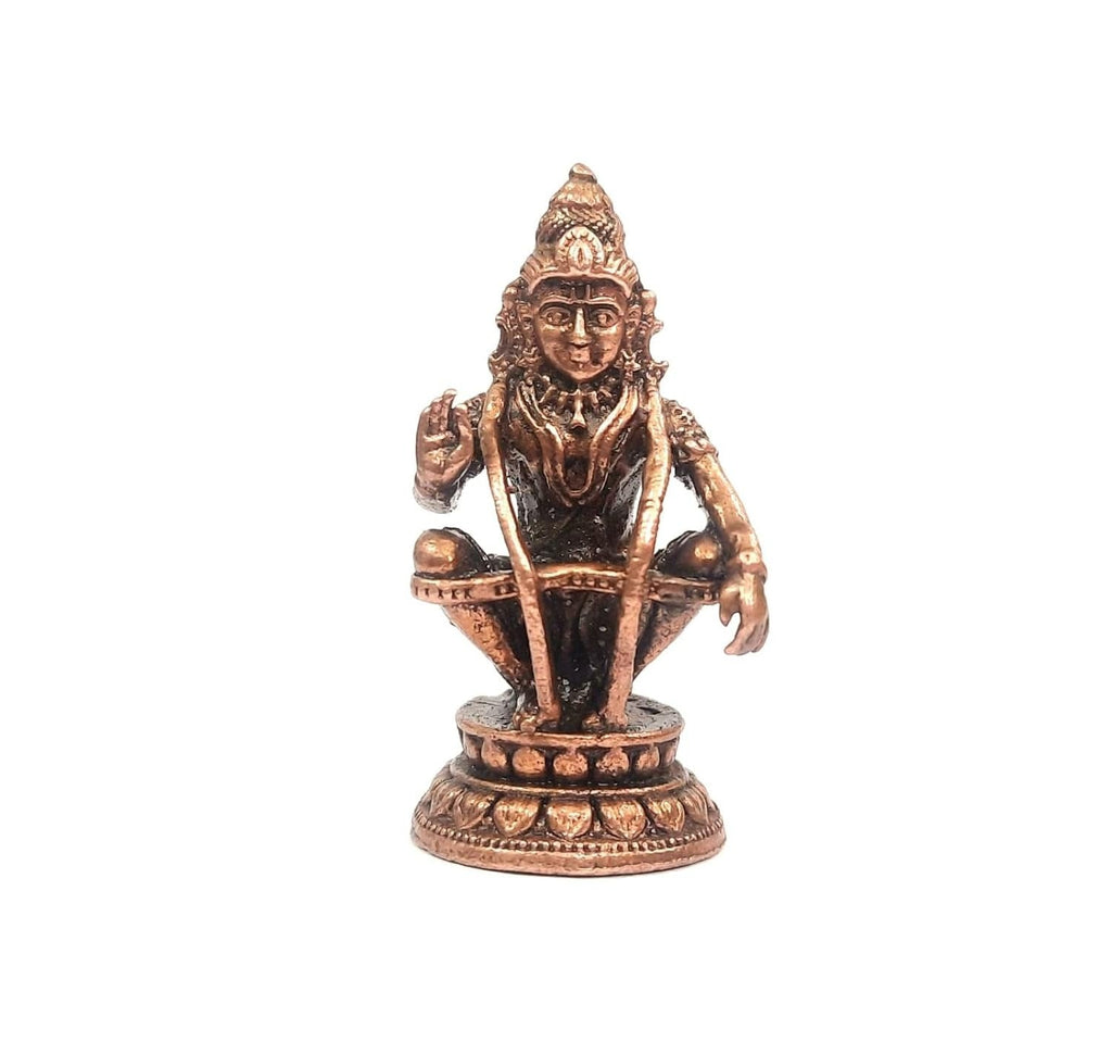 Brownish-Orange Copper Handmade Sabrimala Ayyapa, 5.5 Cm, 55G, Patina Antique Finish, Pack Of 1 Piece