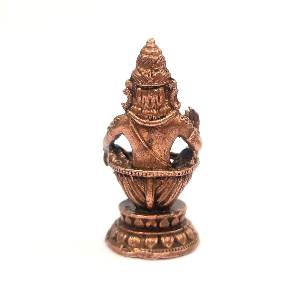 Brownish-Orange Copper Handmade Sabrimala Ayyapa, 5.5 Cm, 55G, Patina Antique Finish, Pack Of 1 Piece