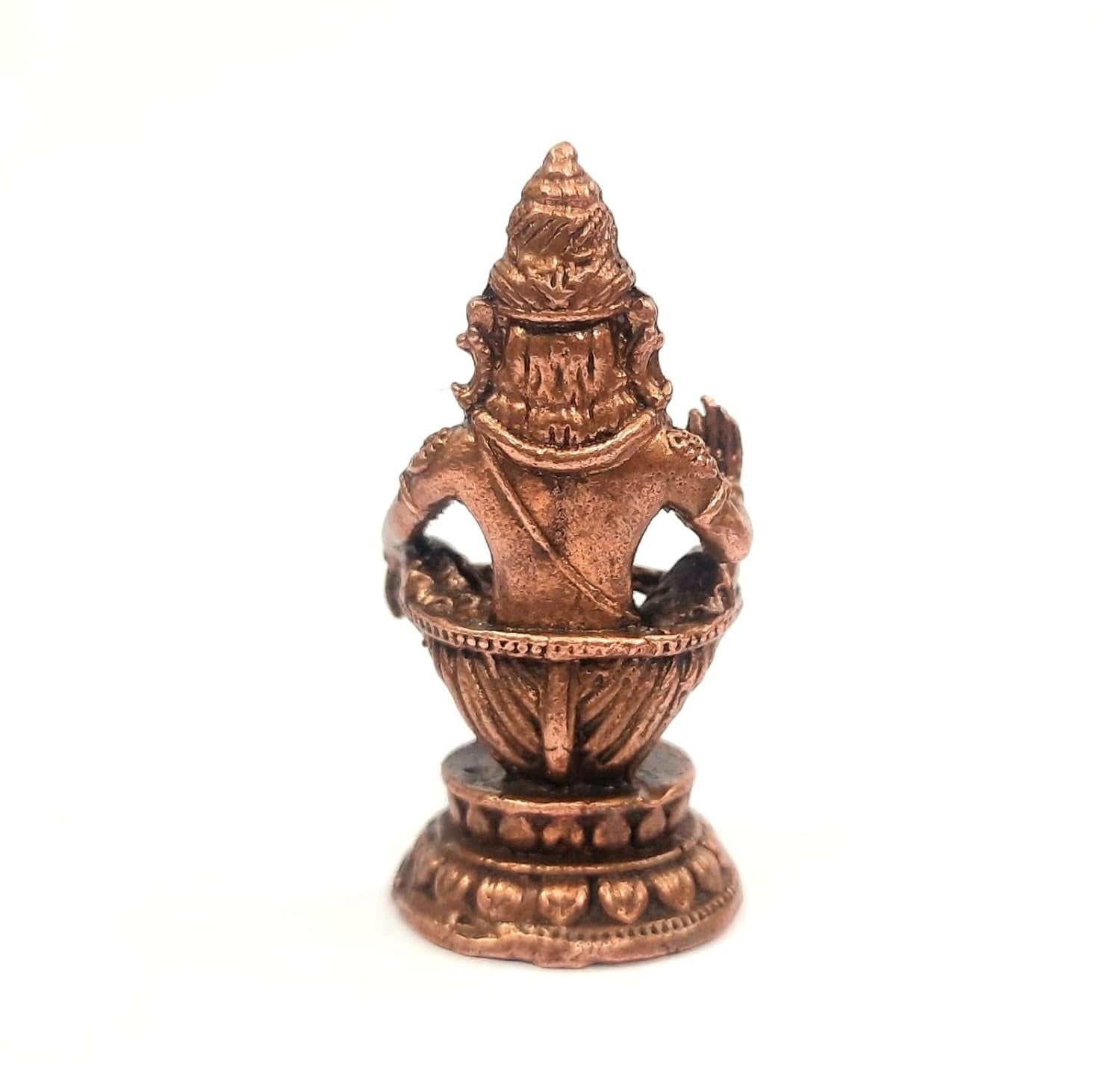 Brownish-Orange Copper Handmade Sabrimala Ayyapa, 5.5 Cm, 55G, Patina Antique Finish, Pack Of 1 Piece