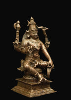 Brownish-Orange Copper Idols Of God Lord Shiva, With Nandi Idol, 3.7 Inch, 470, Patina Antique Finish, Pack Of 1 Piece