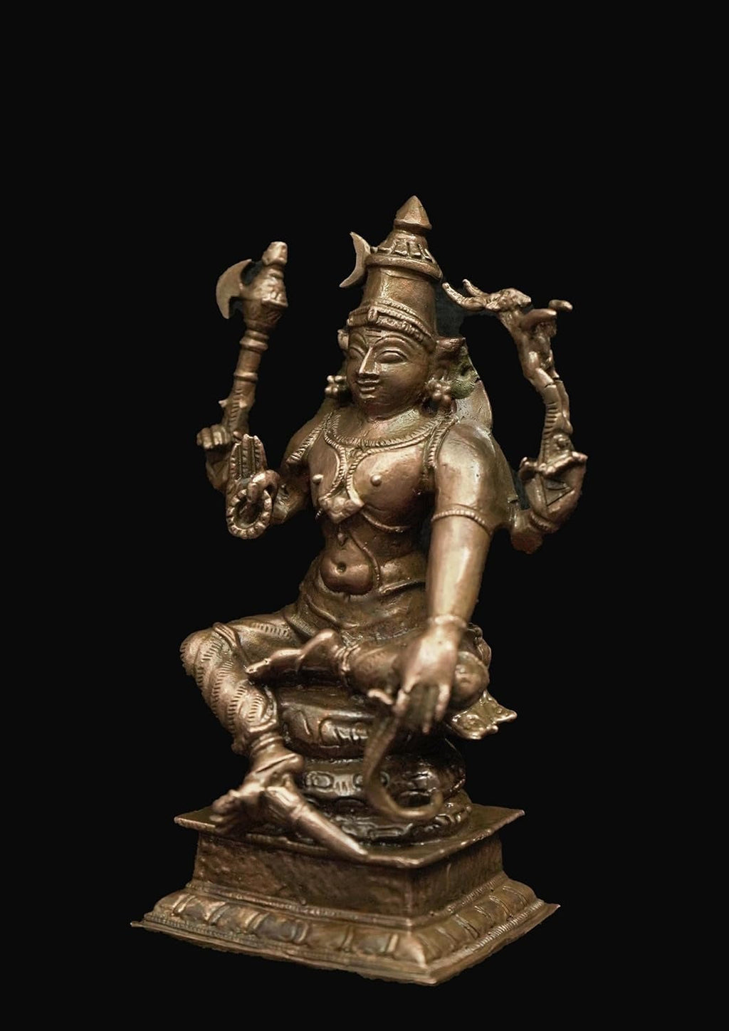 Brownish-Orange Copper Idols Of God Lord Shiva, With Nandi Idol, 3.7 Inch, 470, Patina Antique Finish, Pack Of 1 Piece