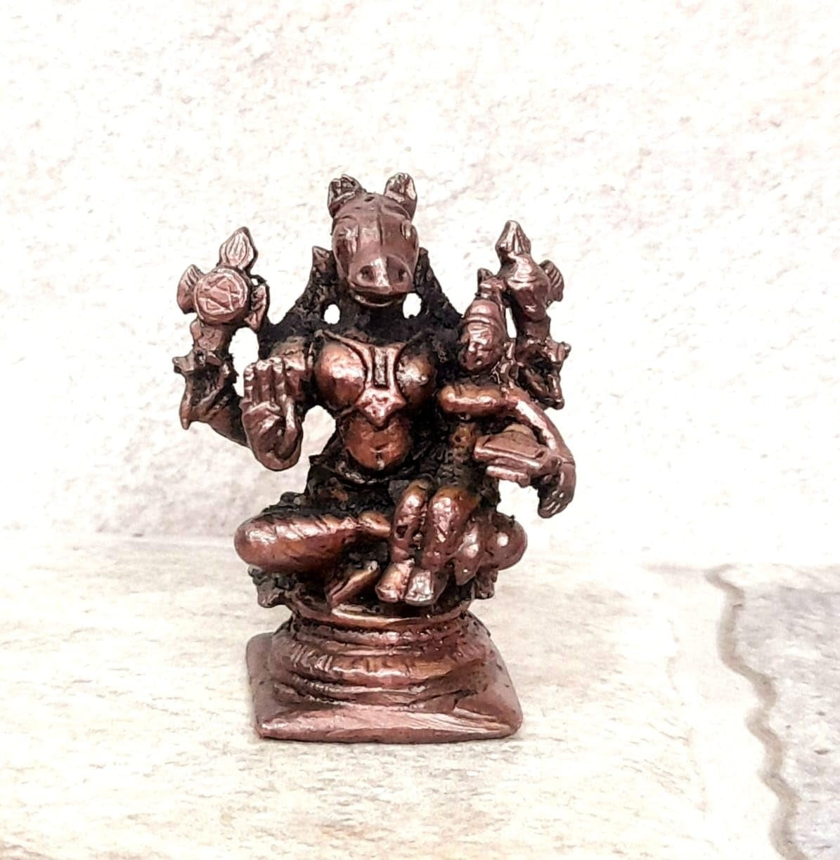Brown Copper Idols Of Lakshmi Varahar, 2.5 Inches, 60G Handmade Pack Of 1 Piece