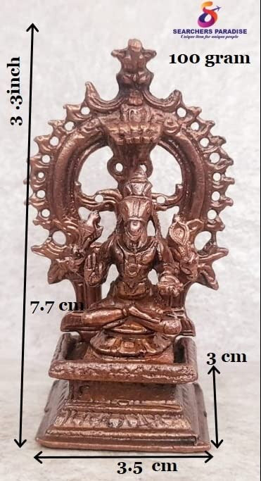 Brownish-Orange Copper Idols India, 3.3 Inches, Handmade Lord Hayagriva, 100G, Patina Antique Finish, Pack Of 2 Piece