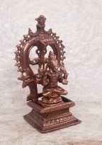Brownish-Orange Copper Idols India, 3.3 Inches, Handmade Lord Hayagriva, 100G, Patina Antique Finish, Pack Of 2 Piece