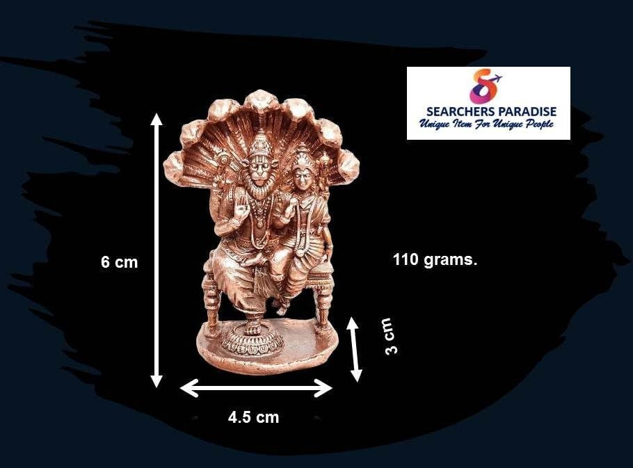 Brown Copper Idols Of God Lakshmi Narasimhar, 2.3 Inches, 110 Gram, Patina Antique Finish, Pack Of 1 Piece