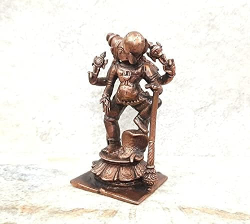 Copper Idols, 8.5 Cm, Handmade Bhoo Varaha 280Grams, Patina Antique Finish, Pack Of 1 Piece