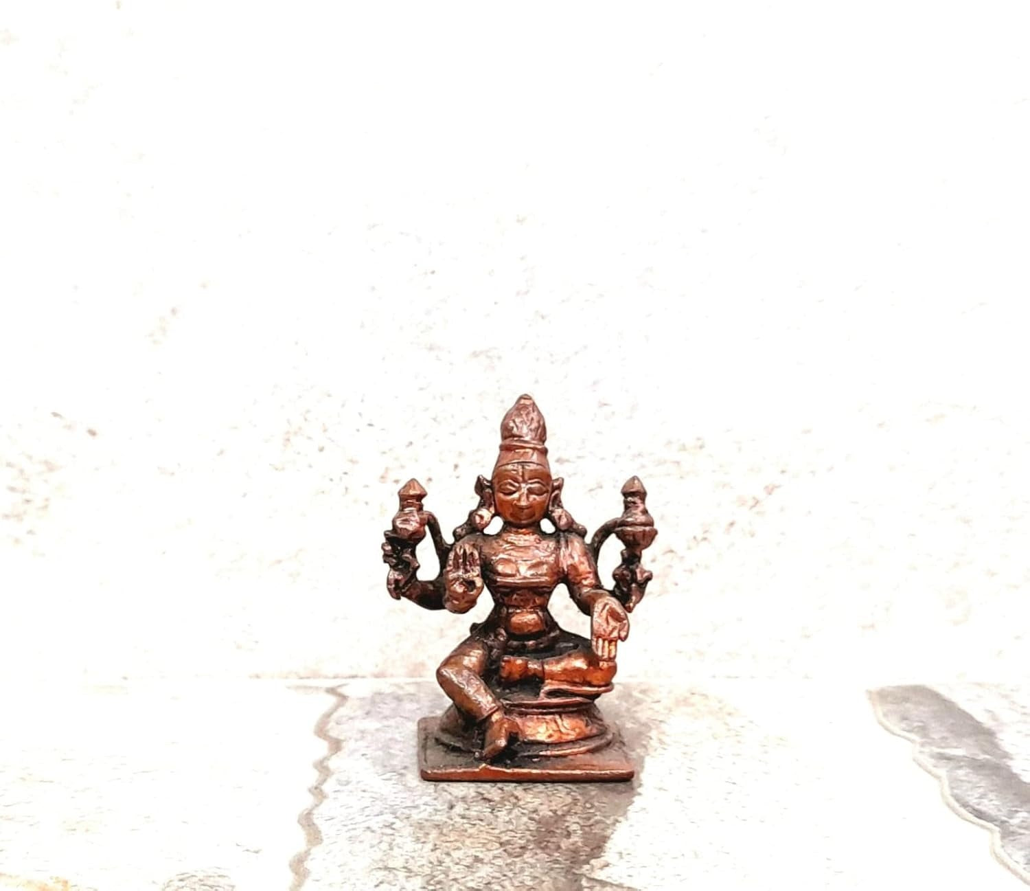 Copper With Antique Finish Copper Handmade Lakshmi Idols India, 1.7Inches, 40G, Patina Antique Finish, Pack Of 1 Piece