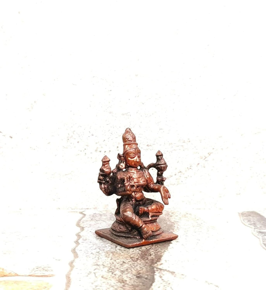Copper With Antique Finish Copper Handmade Lakshmi Idols India, 1.7Inches, 40G, Patina Antique Finish, Pack Of 1 Piece