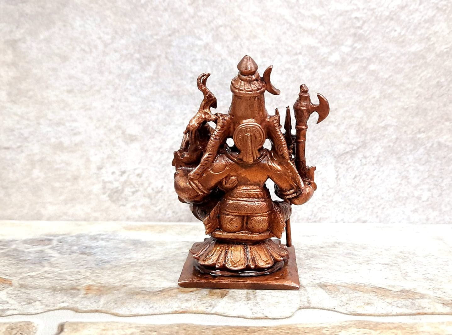 Brownish-Orange Copper Idolsby Unikraf , 8 Cm, Handmade Shiva And Parvathi 288Grams, Patina Antique Finish, Pack Of 1 Piece
