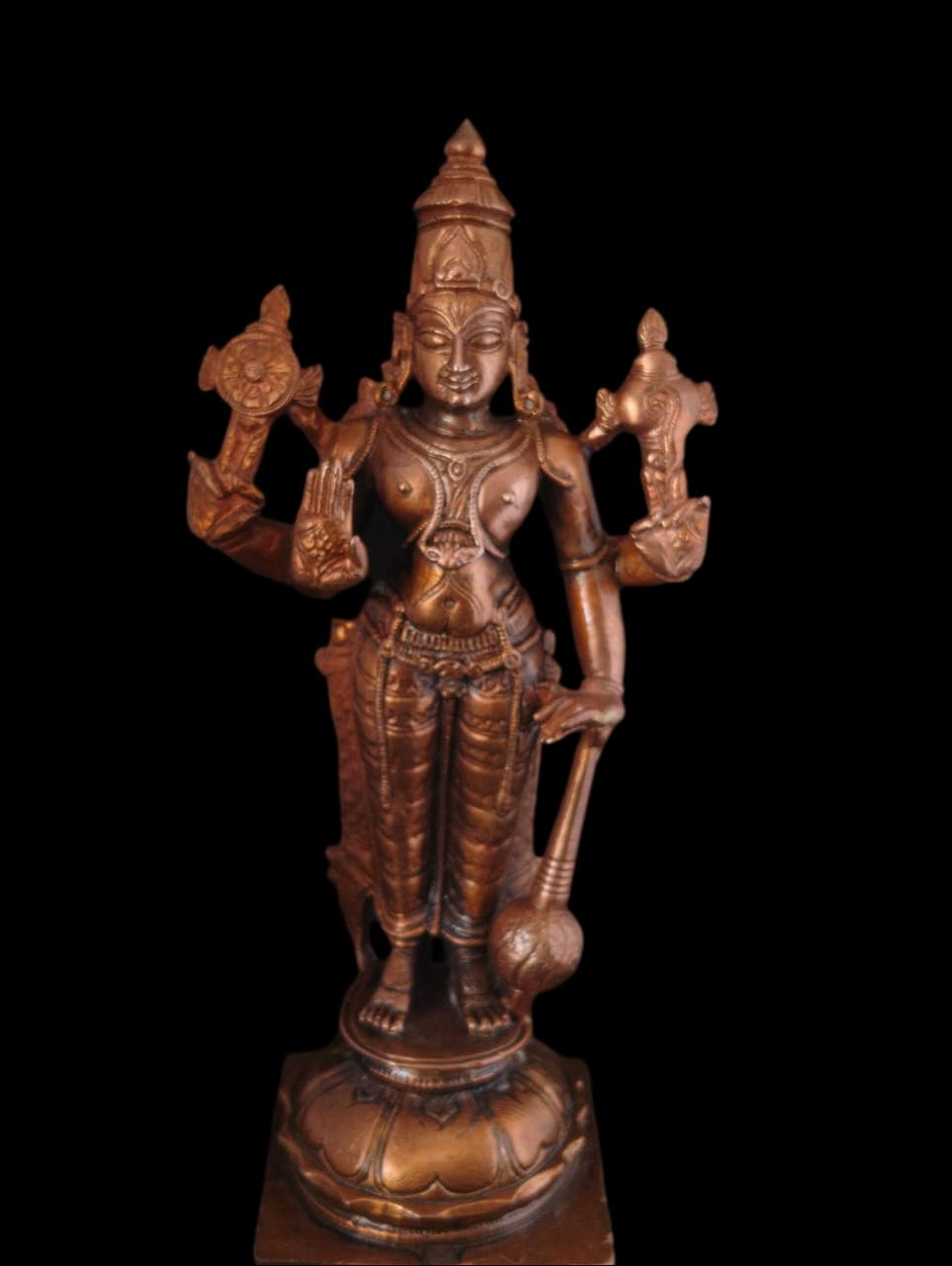 Brown Copper Idols Of God Srinivasa Perumal 6 Inches, 560 Garm Pack Of 1 Piece