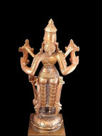 Brown Copper Idols Of God Srinivasa Perumal 6 Inches, 560 Garm Pack Of 1 Piece