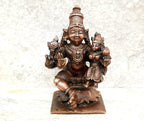 Brownish-Orange Copper Idols, 7.7 Cm, Handmade Lakshmi Narayana 273G, Patina Antique Finish, Pack Of 1 Piece