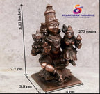 Brownish-Orange Copper Idols, 7.7 Cm, Handmade Lakshmi Narayana 273G, Patina Antique Finish, Pack Of 1 Piece