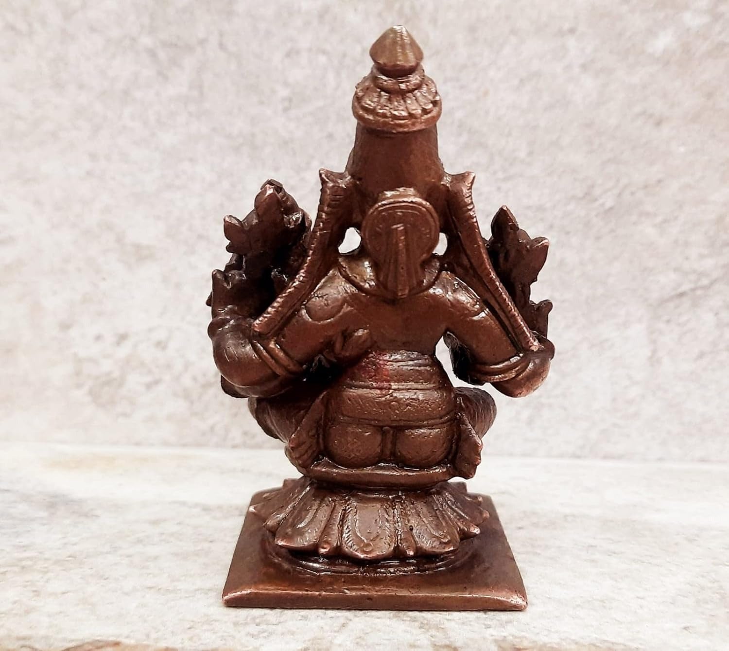 Brownish-Orange Copper Idols, 7.7 Cm, Handmade Lakshmi Narayana 273G, Patina Antique Finish, Pack Of 1 Piece