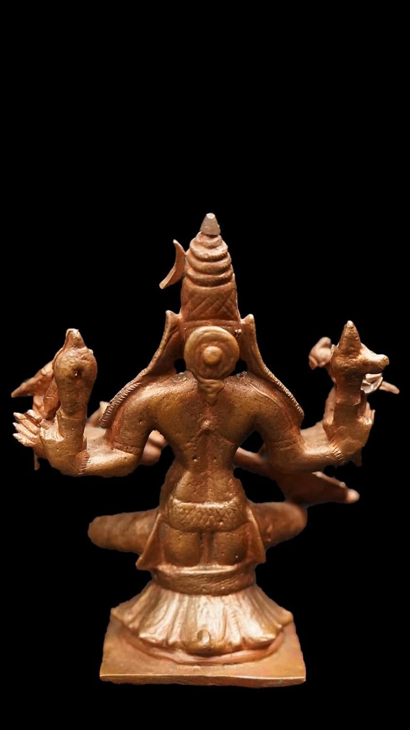 Brown Copper Idols Rajamathangi, 3.7 Inches, 368G Handmade Pack Of 1 Piece