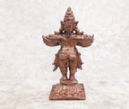 Brownish-Orange Copper Idols, 7 Cm, Handmade Standing Garudar 95 Gram, Patina Antique Finish, Pack Of 1 Piece