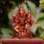 Brownish-Orange Copper Idols India, 2.6 Inches, Handmade Bhu Varaha Perumal, 250G, Patina Antique Finish, Pack Of 1 Piece