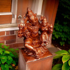 Brownish-Orange Copper Idols India, 2.6 Inches, Handmade Bhu Varaha Perumal, 250G, Patina Antique Finish, Pack Of 1 Piece