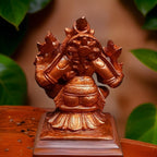 Brownish-Orange Copper Idols India, 2.6 Inches, Handmade Bhu Varaha Perumal, 250G, Patina Antique Finish, Pack Of 1 Piece