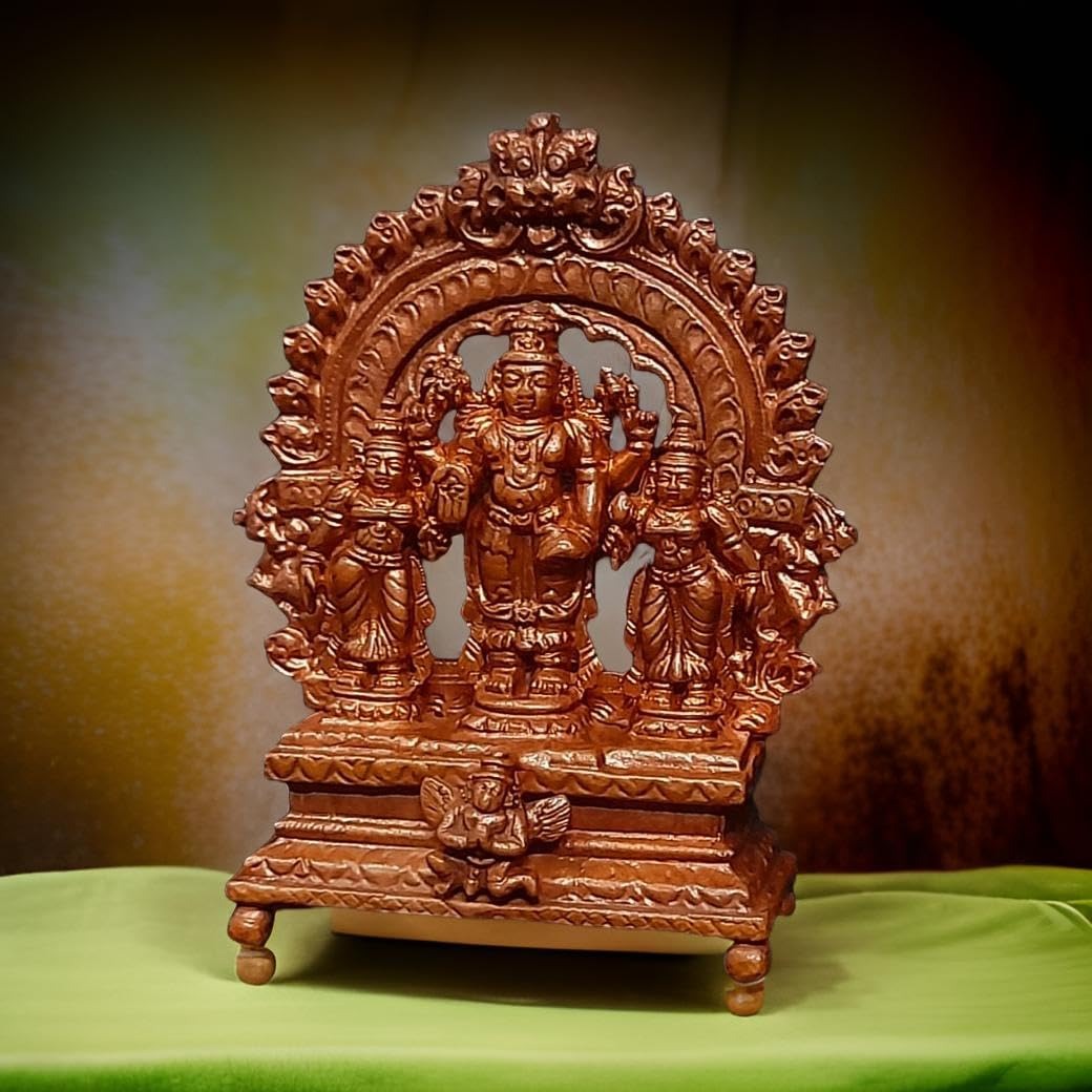 Copper Copper Handmade Srinivasa Peruma 6 Cm L 131 G, Patina Antique Finish, Pack Of 1 Piece