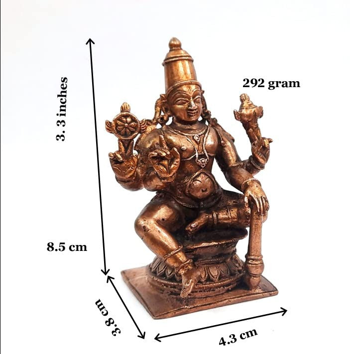 Brown Copper Idolsby, 3.3 Inches, Handmade Vishwaksena, 292G, Patina Antique Finish, Pack Of 1 Piece