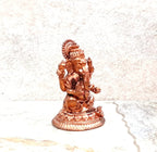 Brownish-Orange Copper Idols, 4.8 Cm, Handmade Little Ganesh 70Grams, Patina Antique Finish, Pack Of 1 Piece