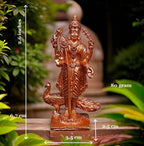 Brownish-Orange Copper Idols India, Handmade Murugar 2.6 Inches, 80G, Pack Of 1 Piece