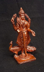 Brownish-Orange Copper Idols India, Handmade Murugar 2.6 Inches, 80G, Pack Of 1 Piece