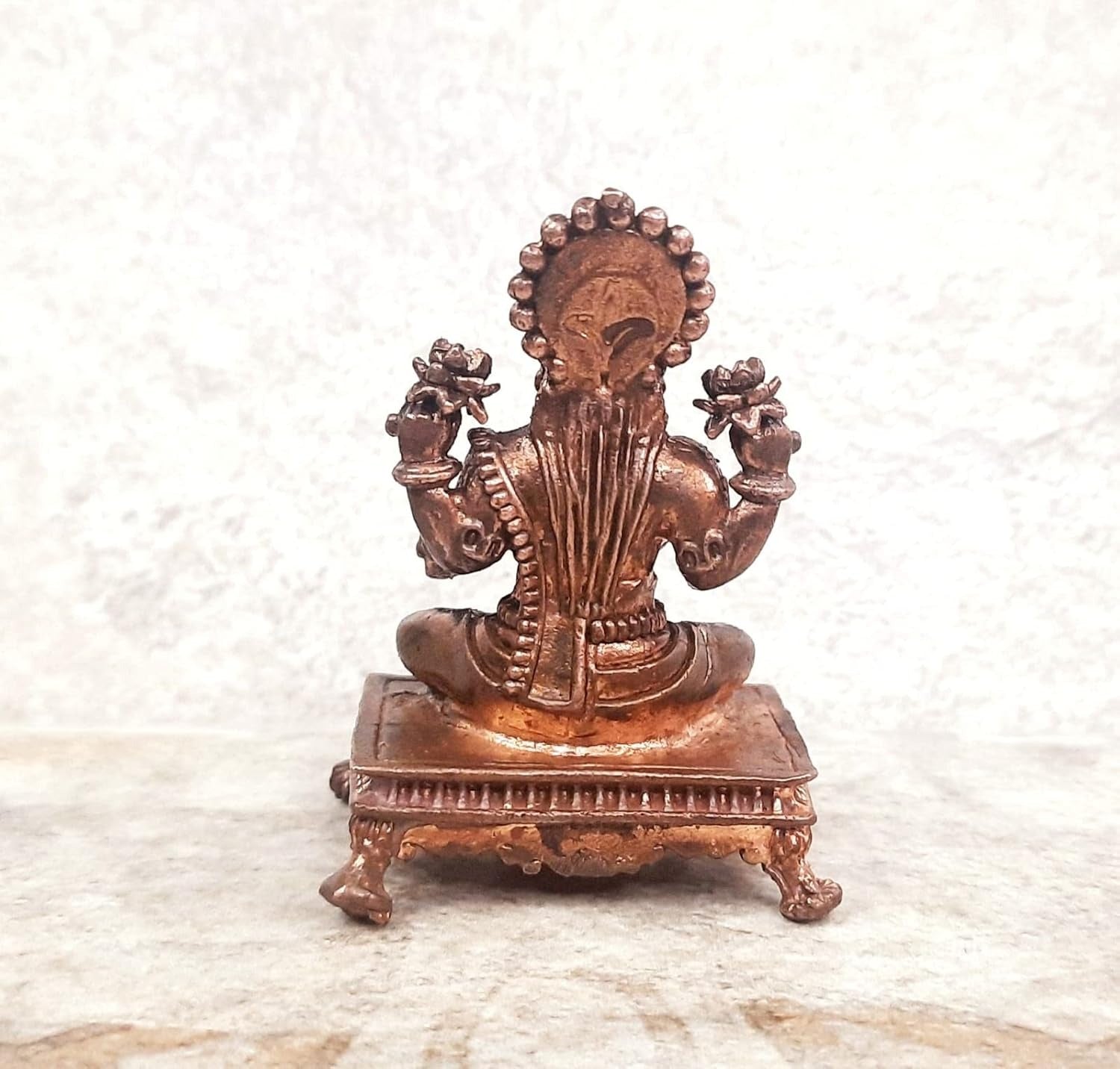 Brownish-Orange Copper Idols India, 2.5 Inches, Handmade Lakshmi Idol, 122G, Patina Antique Finish, Pack Of 1 Piece