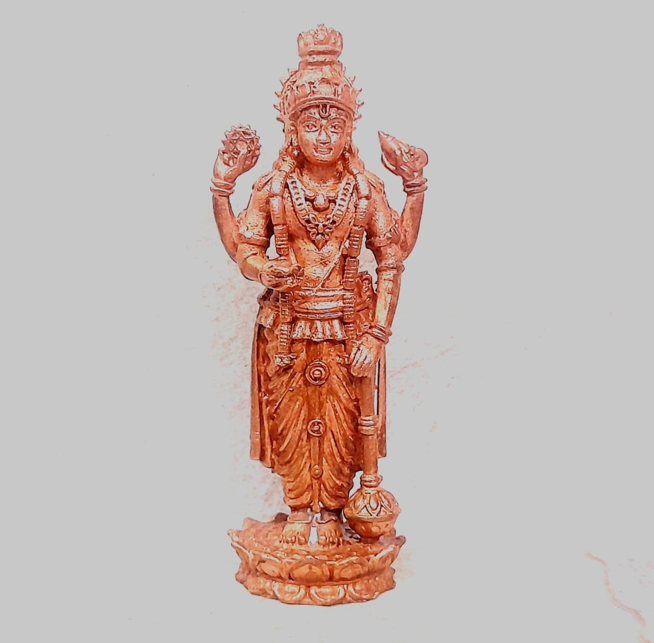 Brown Copper Idols Of God Guruvayurappan, Height 9.5 Cm, 147 Gram, Handmade, Pack Of 1 Piece