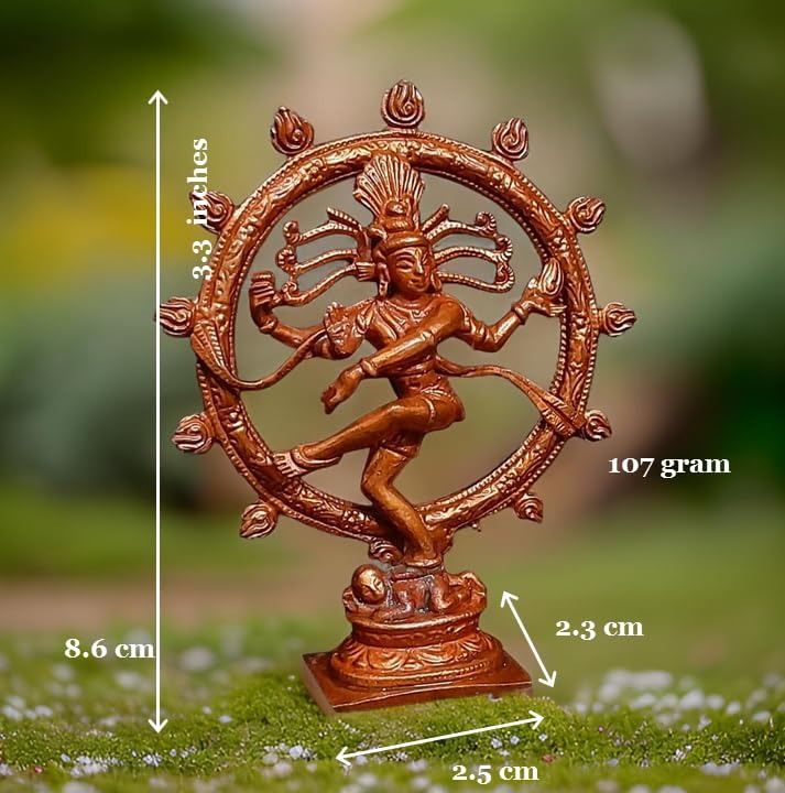 Copper Idols India, Handmade Natarajar, 3.3 Inches, 107G, Pack Of 1 Piece