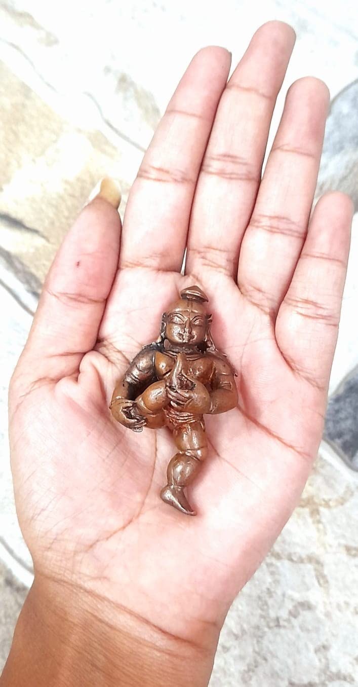 Brownish-Orange Copper Bal Krishna Sucking His Toe, 2.1 Inches,, 60G, Patina Antique Finish, Pack Of 1 Piece