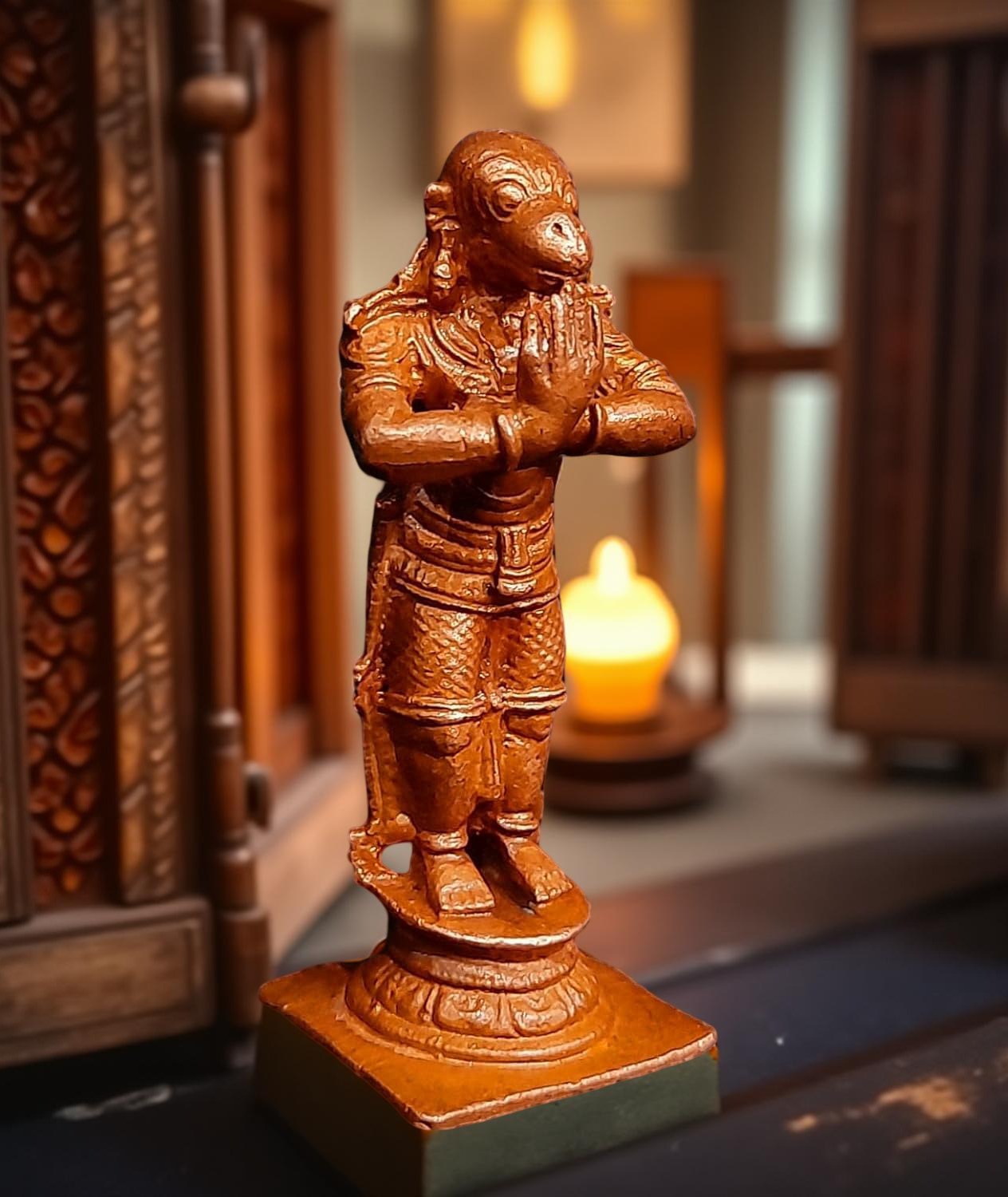 Brown Copper God Idols Hanuman, 2.3 Inches, 60G, Patina Antique Finish, Pack Of 1 Piece