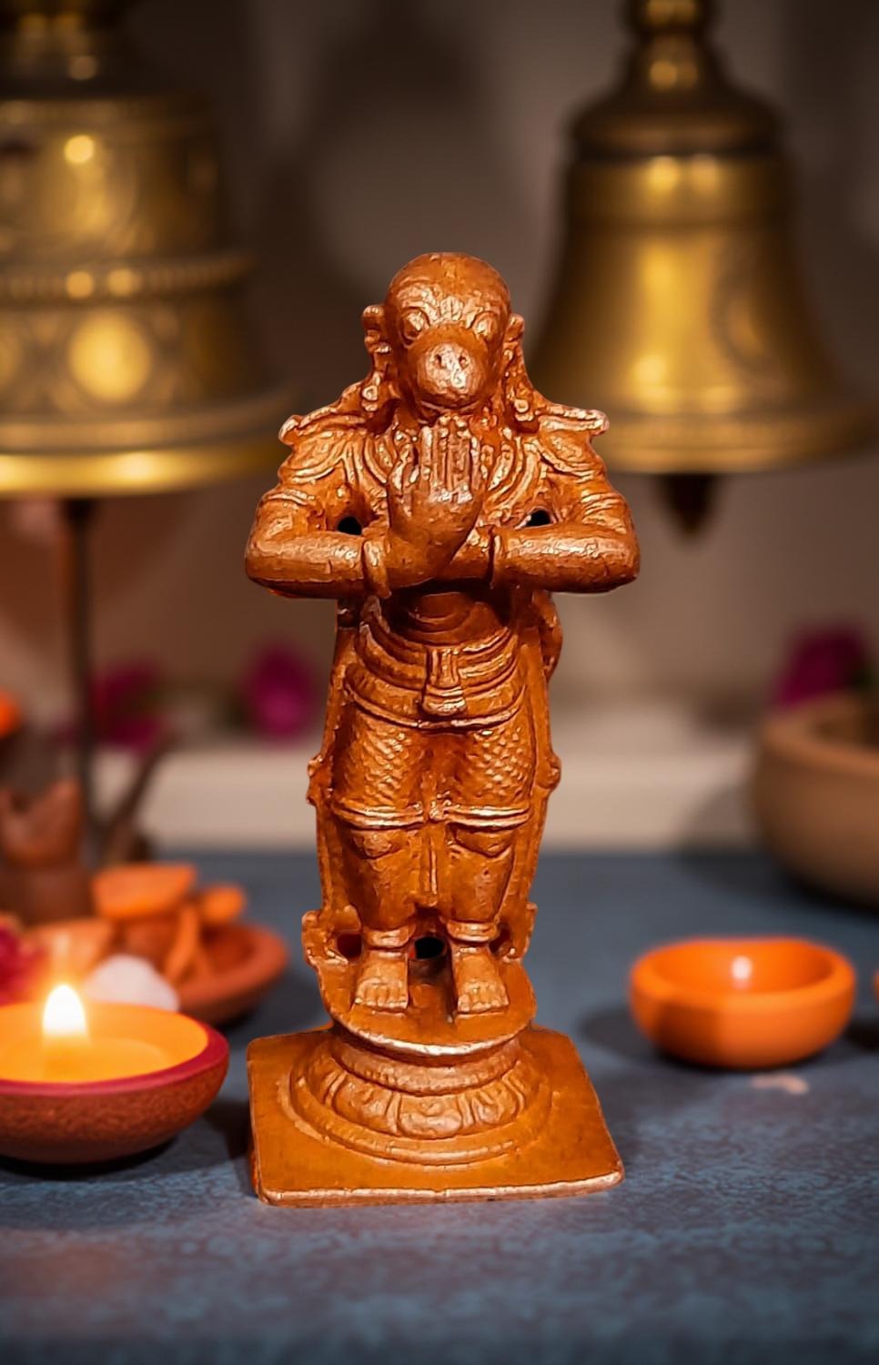Brown Copper God Idols Hanuman, 2.3 Inches, 60G, Patina Antique Finish, Pack Of 1 Piece