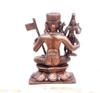 Brownish-Orange Copper Idols, 8.5 Cm, Handmade Manavala Mahamuni Holding Vishnu 395 G, Patina Antique Finish, Pack Of 1 Piece
