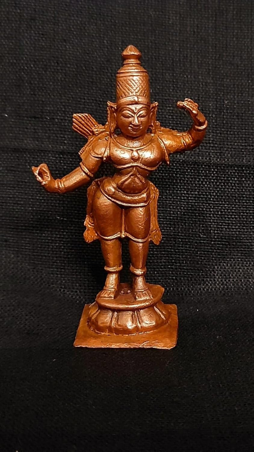 Reddish-Brown Copper Idols Of God Rama, Hand Made, 2 Inches, 35 Gm, Patina Antique Finish, Pack Of 1 Piece