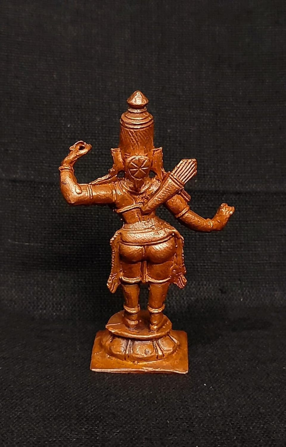 Reddish-Brown Copper Idols Of God Rama, Hand Made, 2 Inches, 35 Gm, Patina Antique Finish, Pack Of 1 Piece