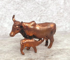 Brownish-Orange Copper Idols, 0.9 Inches, Handmade Cow With Calf, 16G, Patina Antique Finish, Pack Of 1 Piece