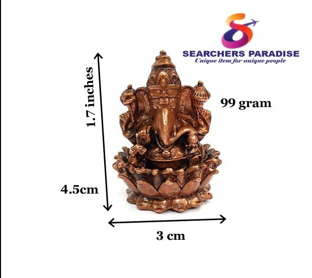 Brownish-Orange Copper Idolsby, 1.7 Inches, Handmade Ganesh, 99G, Patina Antique Finish, Pack Of 1 Piece