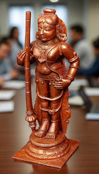 Brown Copper Idols Of Udupi Krishna, 5.7 Inches, 650G, Handmade Pack Of 1 Piece